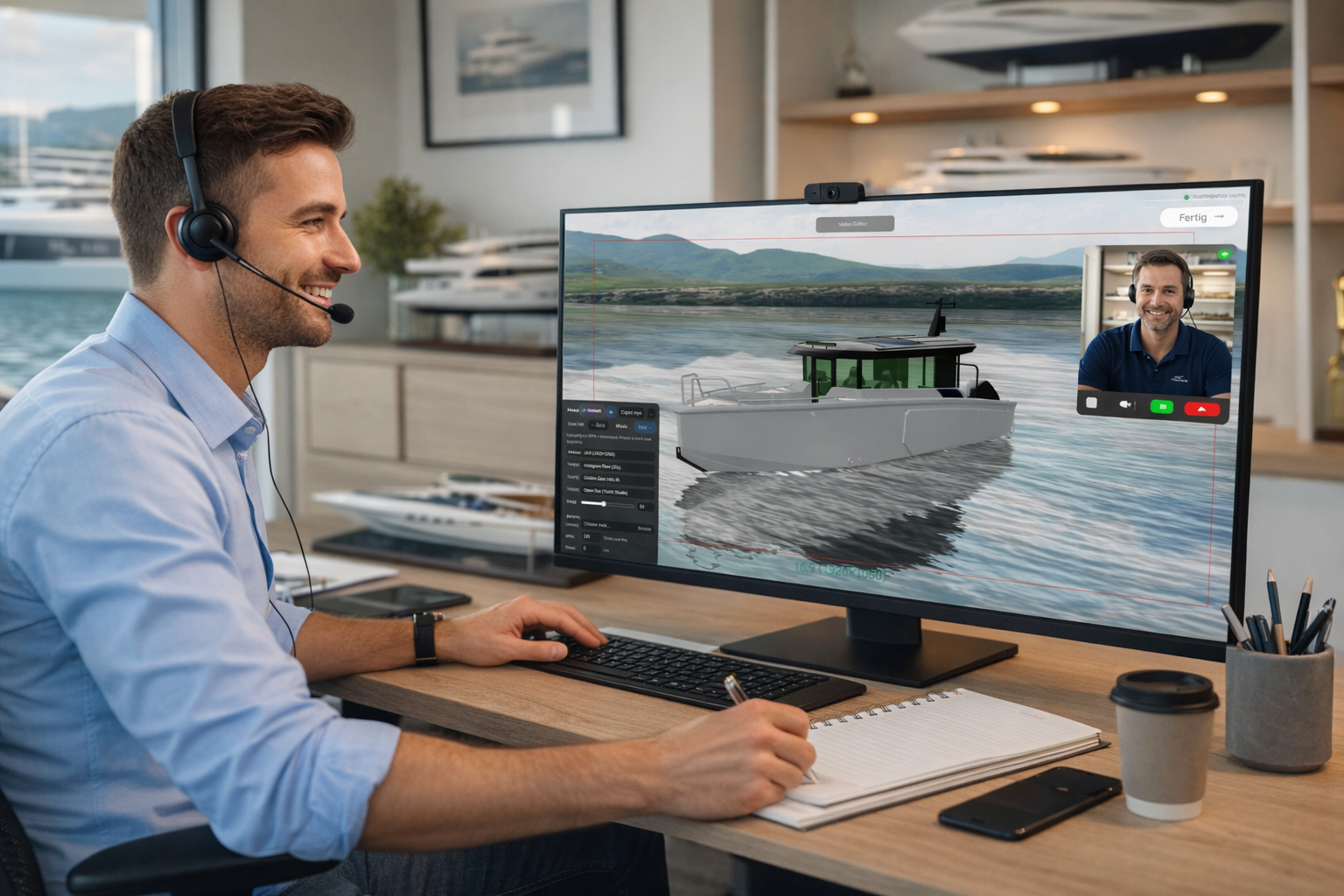 Yacht configurator sales call